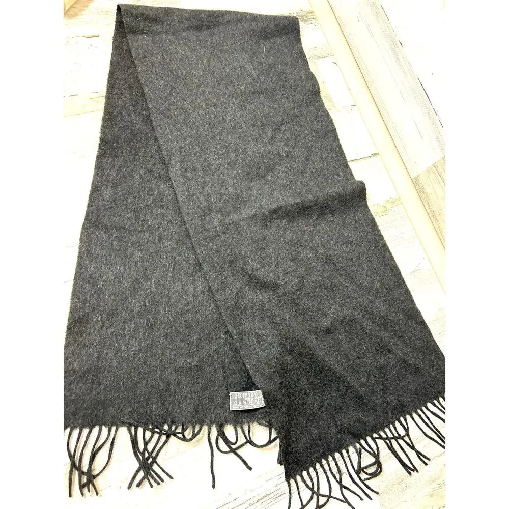 Geoffrey Beene Unisex Gray Ultra Soft 100% Cashmere Tassel Winter Scarf Gift